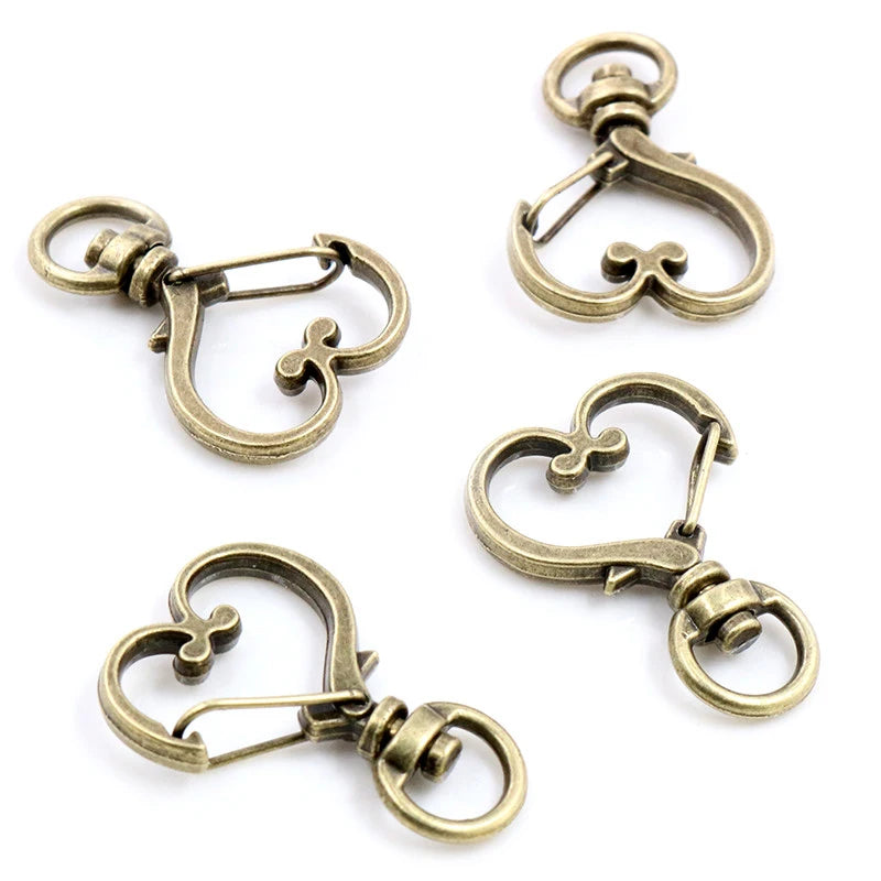 Herz Karabinerhaken Set für Schlüsselanhänger und DIY Projekte