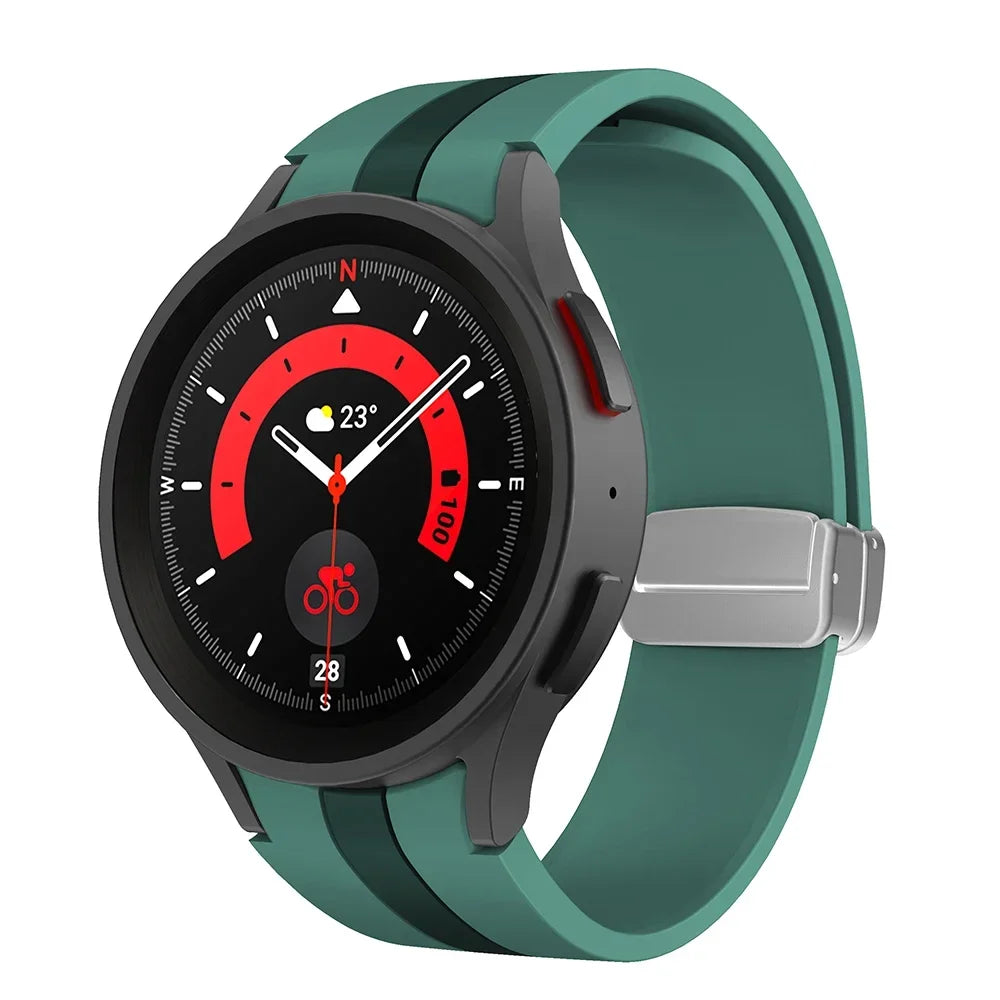 Komfort - Stil vereint: Atmungsaktives Silikonarmband mit Magnetschnalle für Galaxy Watch