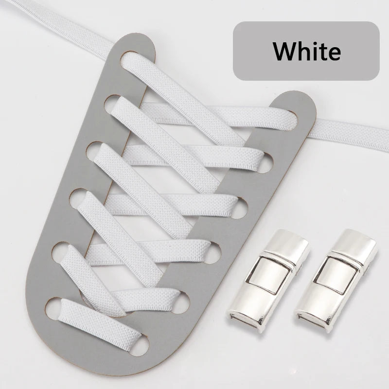 Schnell & bequem: Elastische 8mm Press Lock Sneakerschnürsenkel ohne Binden