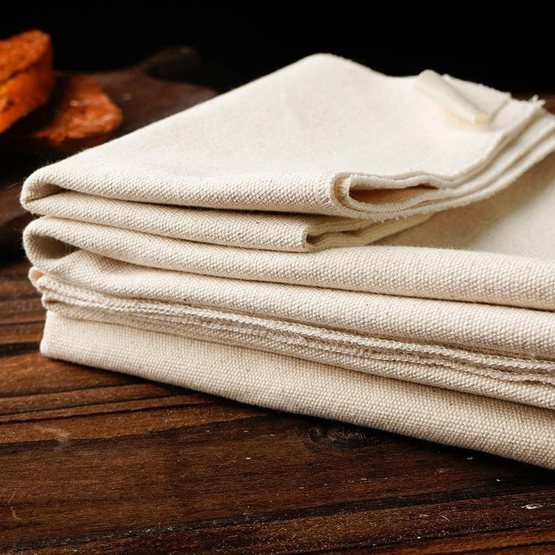Premium Leinen Gäretuch Set für Brotteig - Baguette, inkl. Schaber