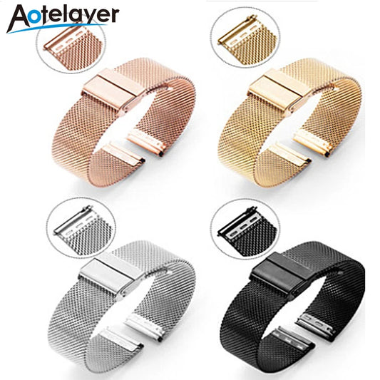 12-24mm Edelstahl Milanese Uhrenarmband mit Schnellverschluss für traditionelle Uhren