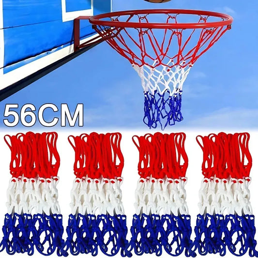 Robustes 56 cm Outdoor Basketballnetz aus Nylon, wetterfest - dreifarbig