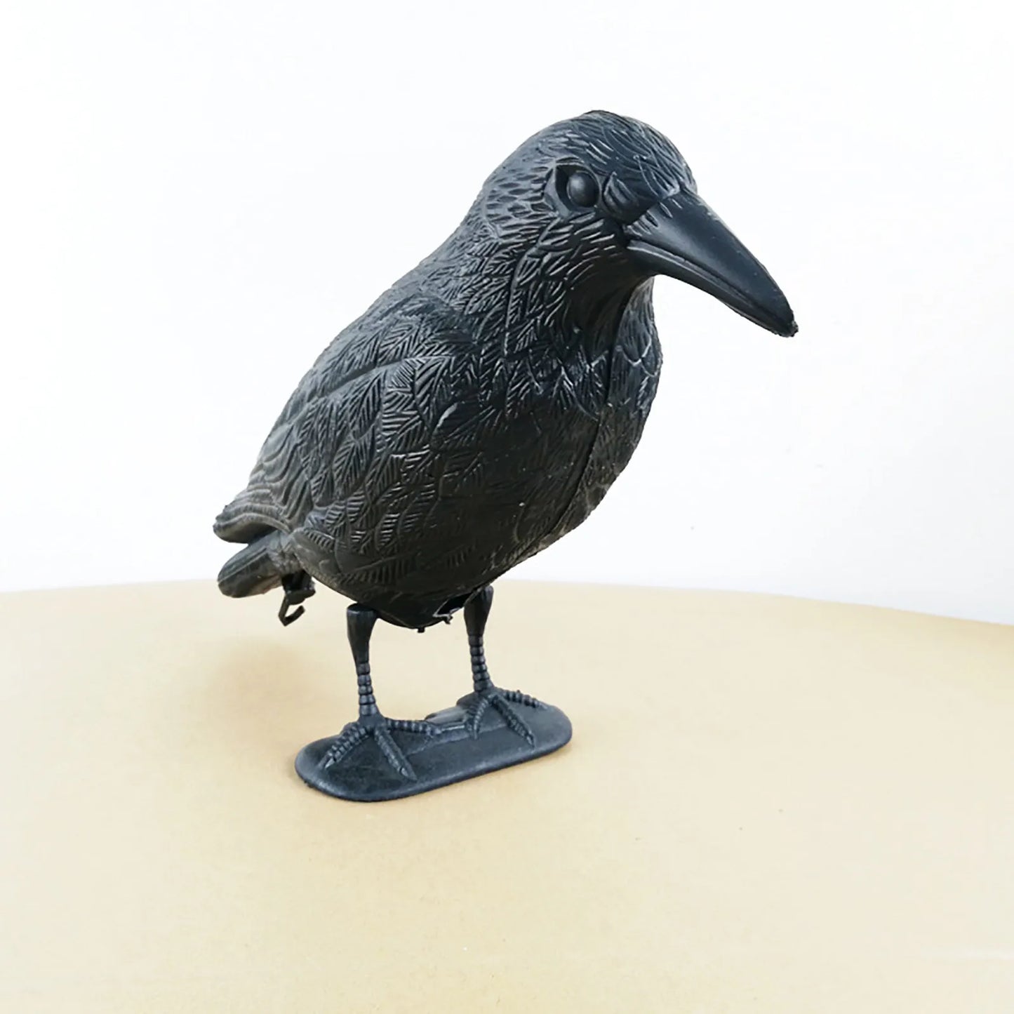 Natürlicher Vogelschutz: Realistische schwarze Krähe, wetterfest - vielseitig, 35 cm
