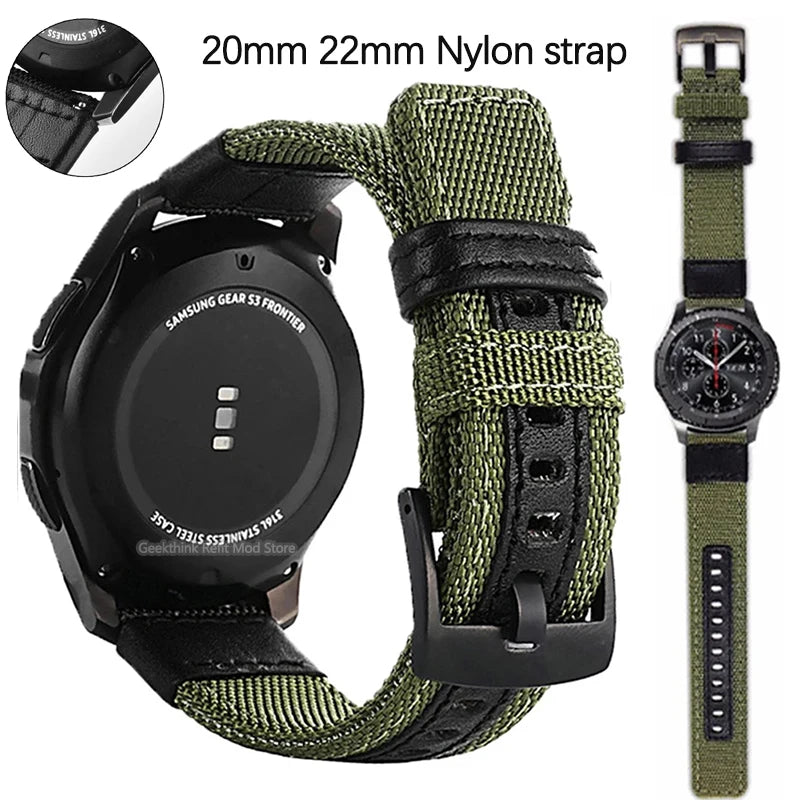 Nylon Sport-Uhrenarmband 18cm für diverse Smartwatch Modelle 20/22mm