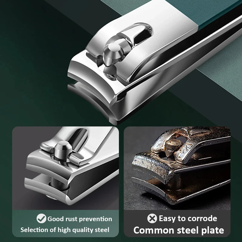 Präzises Nagelpflege-Set 4/10tlg mit Edelstahl-Tools - rotierender Leder-Tasche