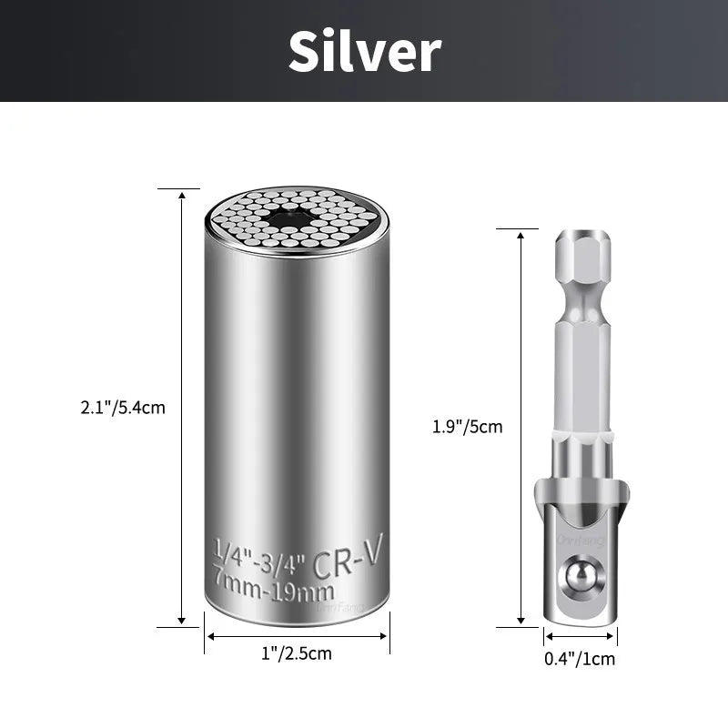 Universal Steckschlüsselsatz 7-19mm Chrom-Vanadium Multifunktions-Werkzeug