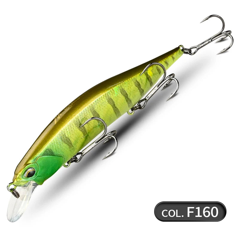 Realistischer Jerkbait Wobbler 110mm 17g mit 3 starken Haken, 12 Farben
