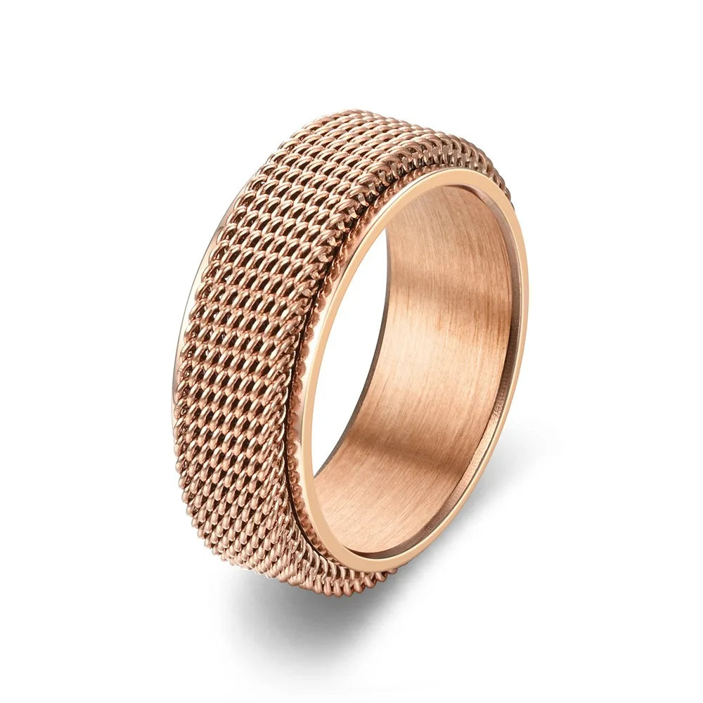 Edelstahl Spinner Ring 8mm für Damen Herren - Drehbare Kette gegen Stress