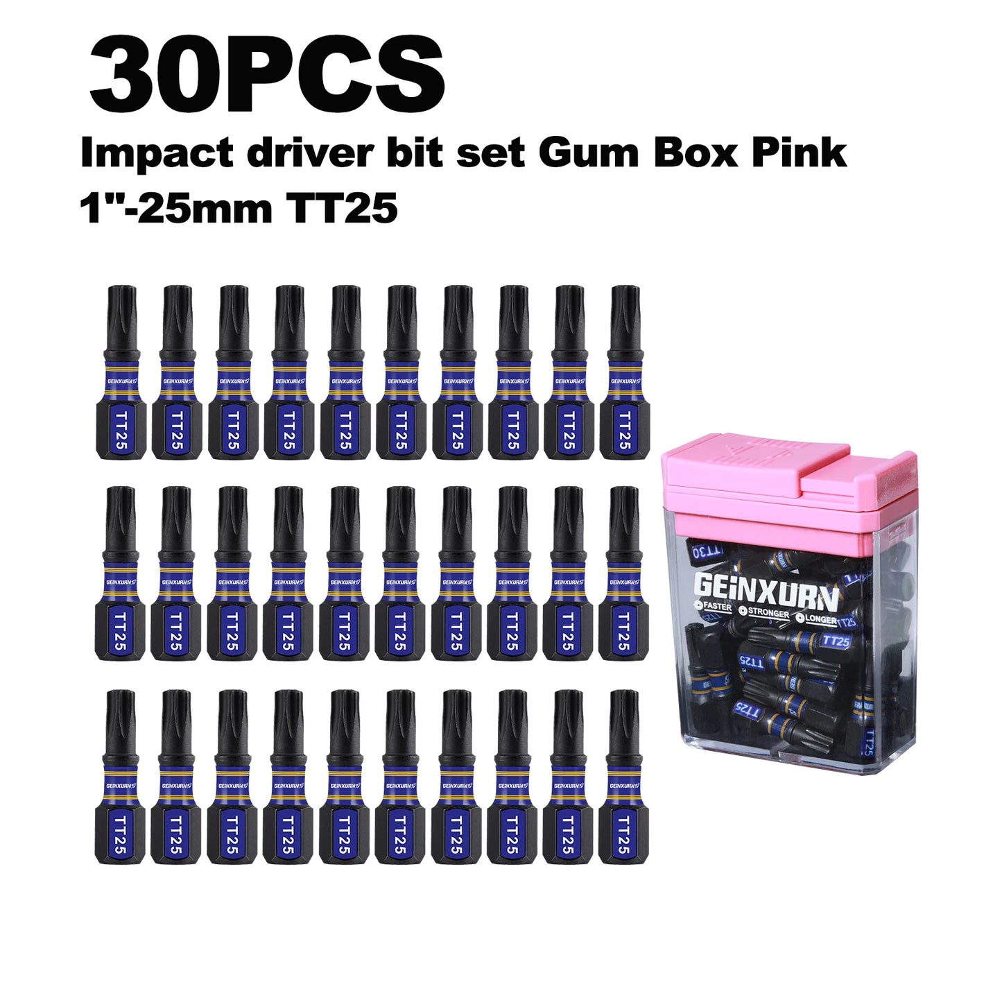 30x Schlagfeste Torx Magnet Schrauber-Bits S2-Stahl mit Aufbewahrungsbox
