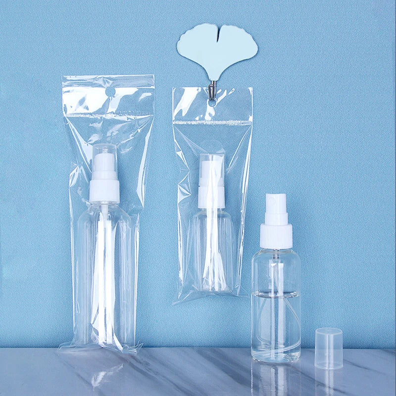 5x Nachfüllbare Sprühflaschen Mini Kunststoff Transparent für Parfüm Reisen