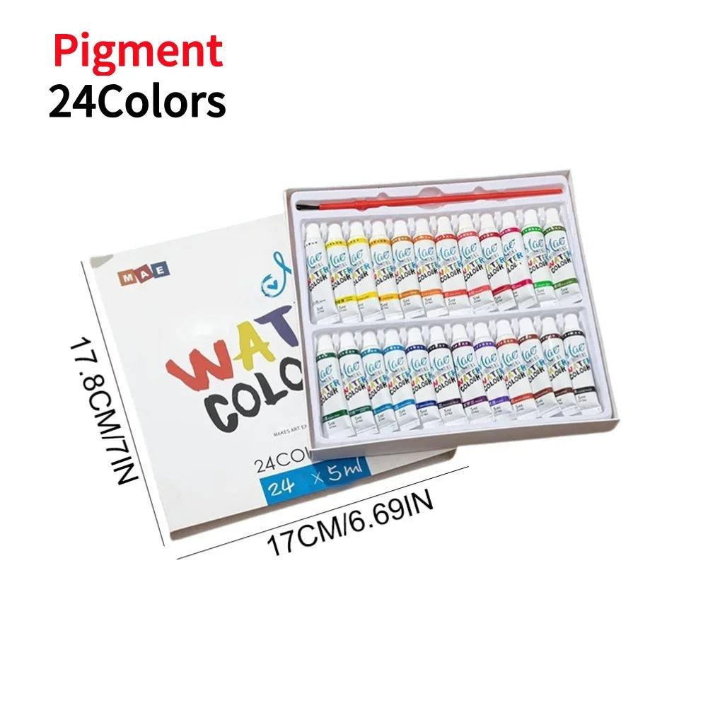 Tragbares Mini Aquarell-Palette Set mit Skizzenbuch und Binder-Clips