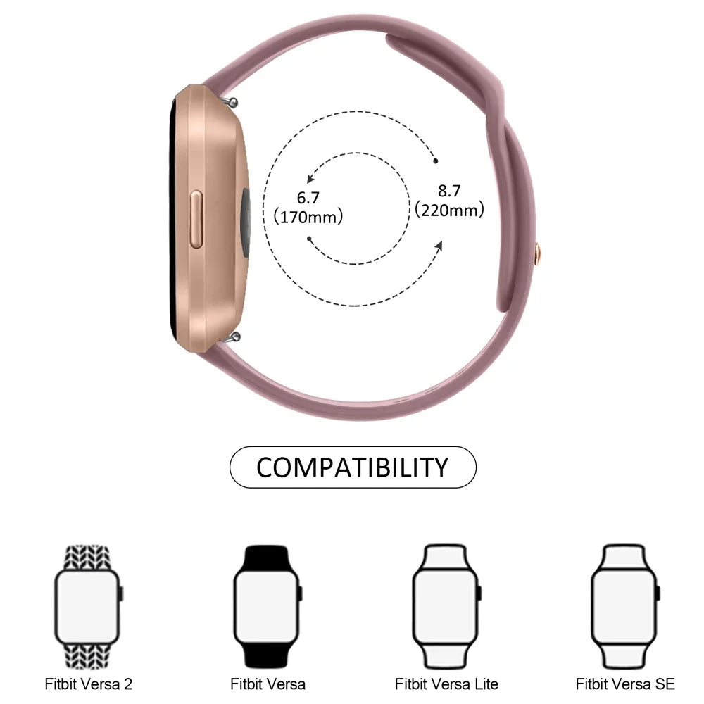 Silikon Armband Sport Ersatz für Fitbit Versa 1 2 3 4 Lite Sense 2