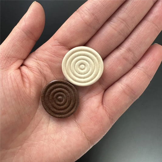 Holz-Dammen Spielsteine 24 Stück 2,5 cm rund – Klassisches Brettspiel-Zubehör