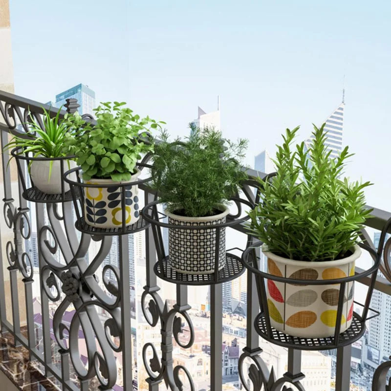 Eisen Blumentopfanhänger für Balkon - Garten - Robuste Dekoration