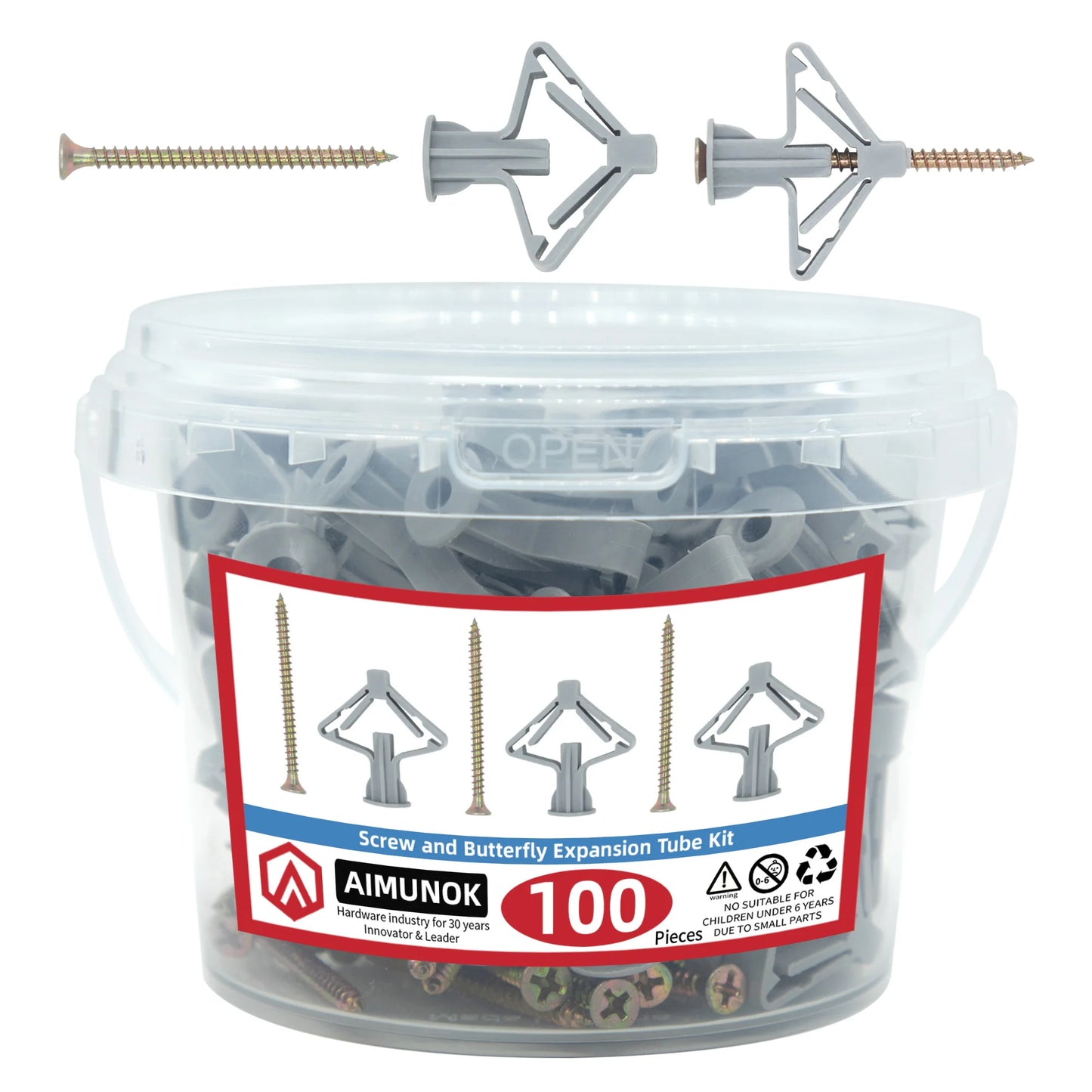 100 Stück Trockenbau-Anker-Set, Hohlwand-Anker, Gipskarton-Stecker