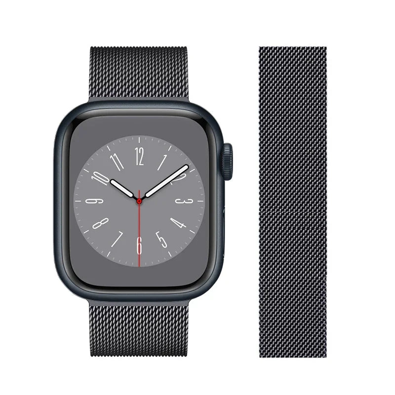Edelstahl Mesh-Metallarmband mit Magnetverschluss für Smartwatches 38-49 mm