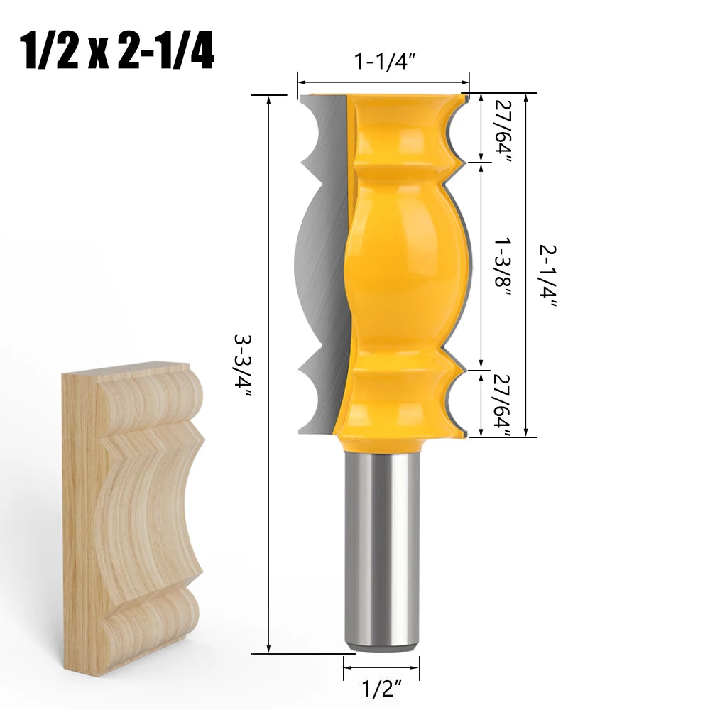 Handlauf-Fräser-Set mit 12 mm Schaft für präzise Holzbearbeitung