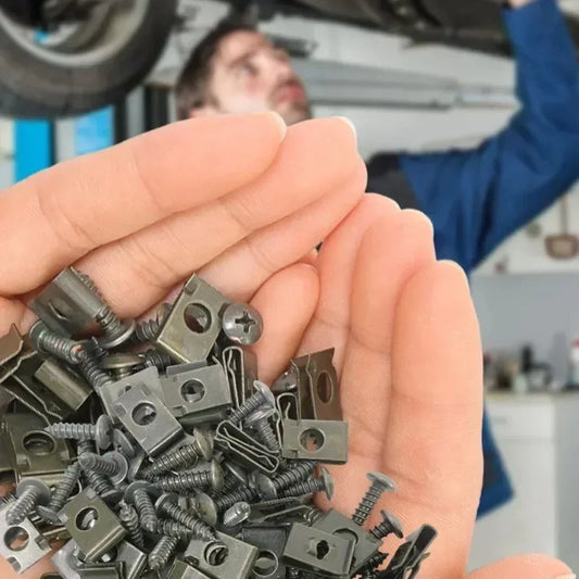 Robuster U-förmiger Auto-Befestigungsclip mit Schraube, Armeegrün, 10er Set