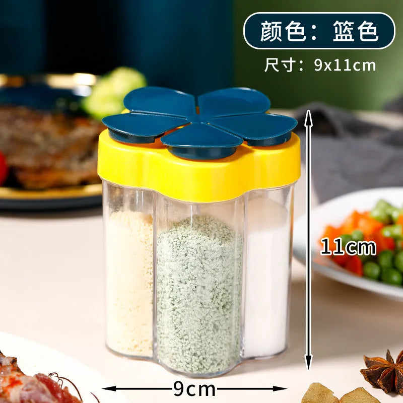 5-in-1 BBQ Gewürzbox transparent mit Deckel – Praktisch, hygienisch - kompakt