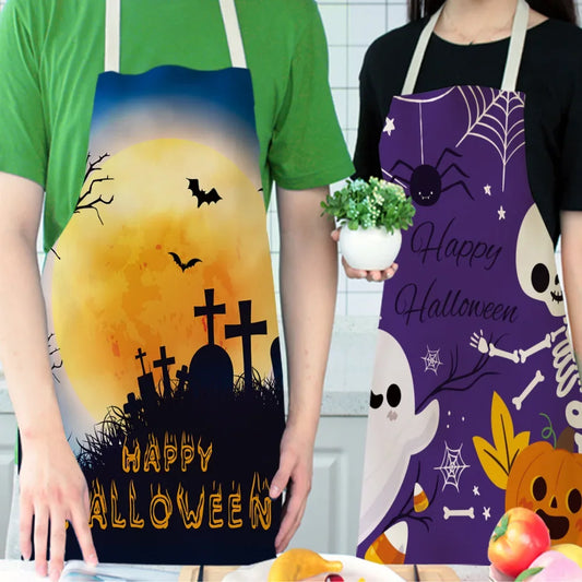 Halloween Kürbis Hexe Baumwolle Leinen Schürze für Küche - Reinigung