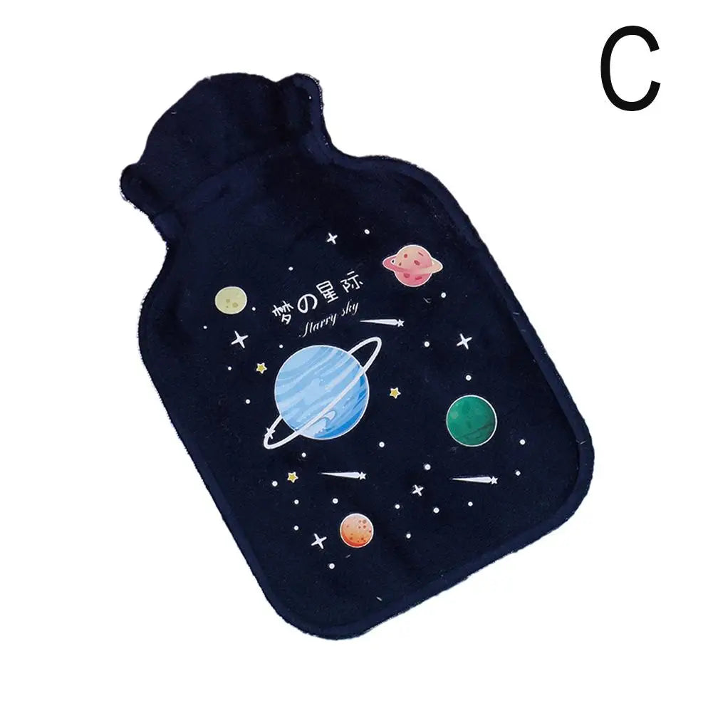 Handwärmer Heißwasserbeutel mit Erdbeer Plüschbezug Weich