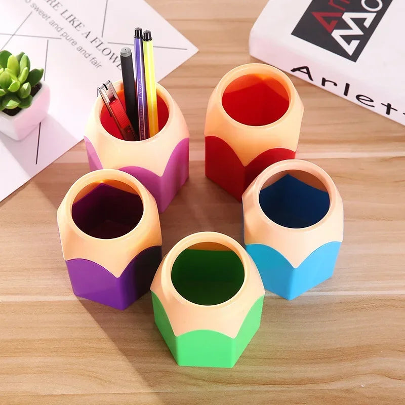 Kreativer quadratischer Stifthalter Kunststoff Organizer für Schule Büro