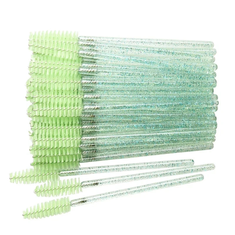 50 Einweg Wimpernpinsel mit Kristalldesign – präzises - hygienisches Styling