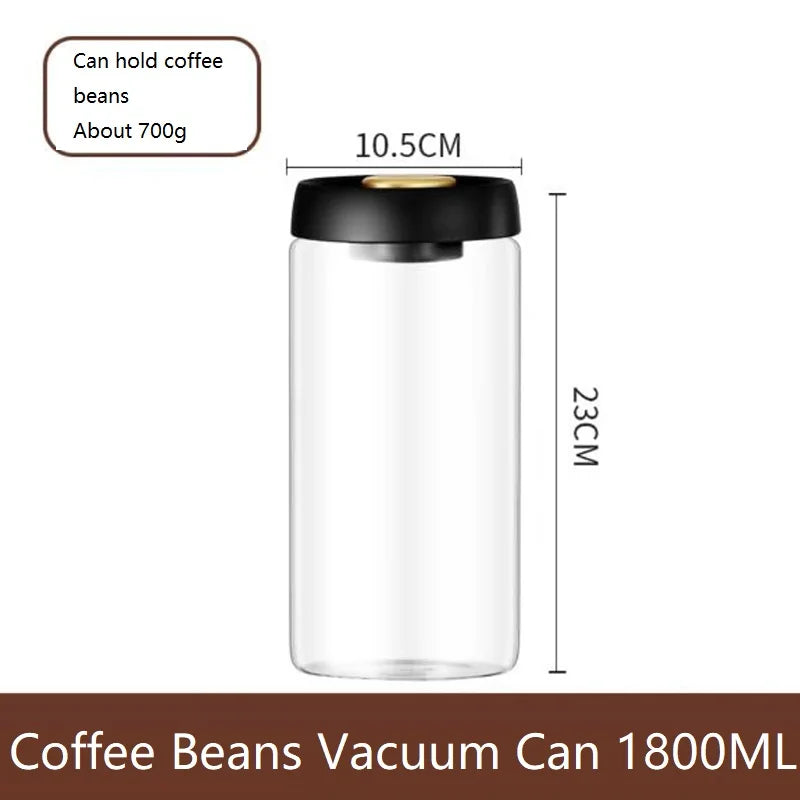 Frischegarantie für Kaffeebohnen: 501ml Vakuum-Glasbehälter, umweltfreundlich