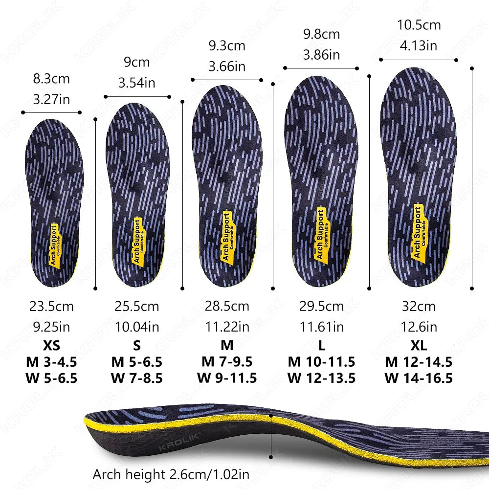 Orthopädische Sport-Einlegesohlen mit hoher Fußgewölbeunterstützung