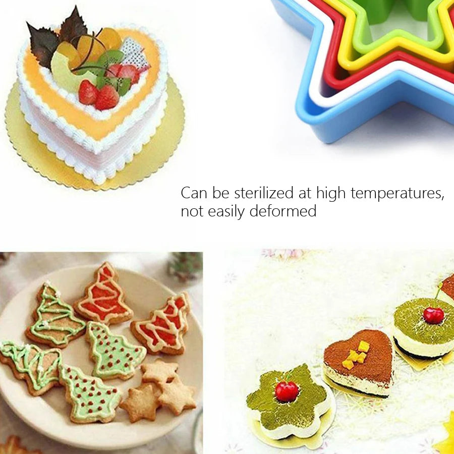 5-teiliges Set Cookies Cutter Formen Herz Stern Weihnachtsbaum