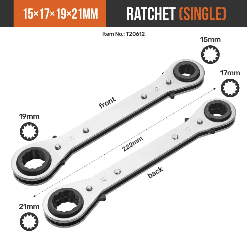 Vielseitiger Ratschen-Steckschlüssel | 4-in-1 Teleskop-Design aus CR-V Stahl