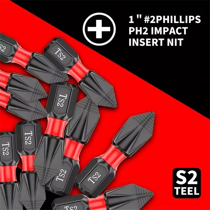20-teiliges magnetisches PH2 Schraubendreherkopf-Set – robust - rutschfest