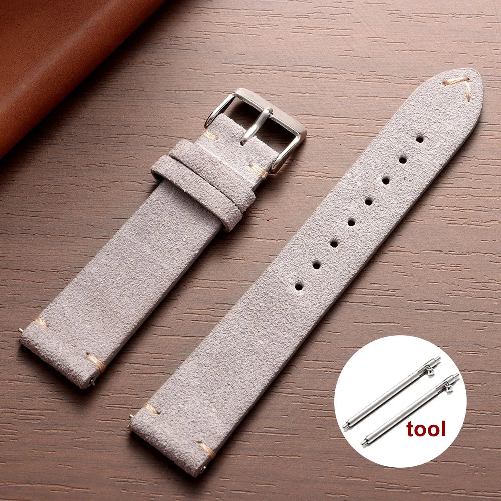 Weiches Wildleder Lederarmband mit Schnellverschluss in 14-22mm Breite