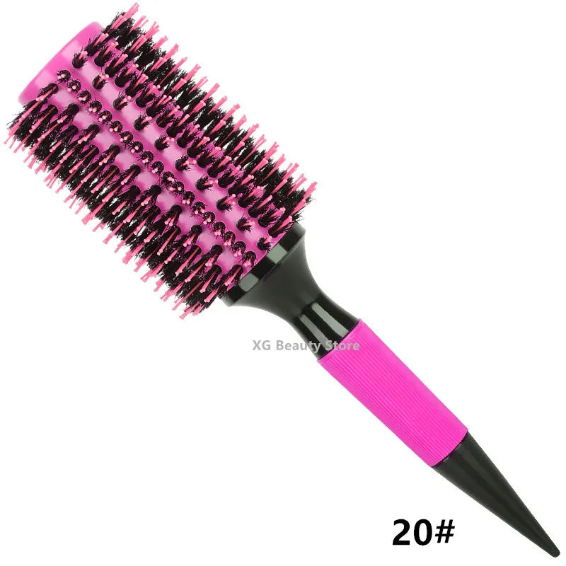 Multifunktionales Kammset mit Holzgriff und Nylon Wildschweinborsten für Salon Styling
