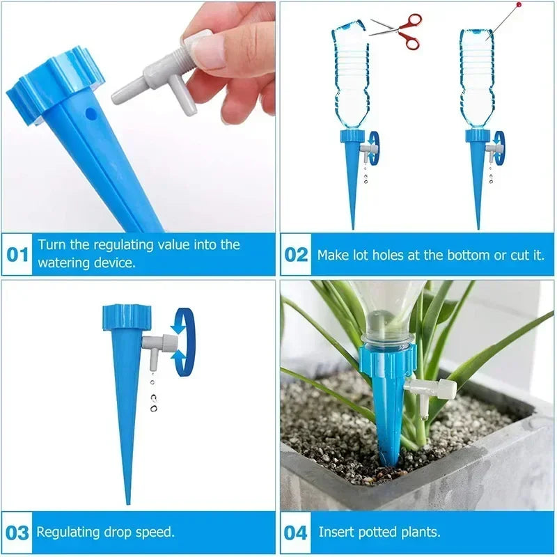 Automatische Tropfbewässerung: Selbstbewässernd - verstellbar für Garten - Pflanzen