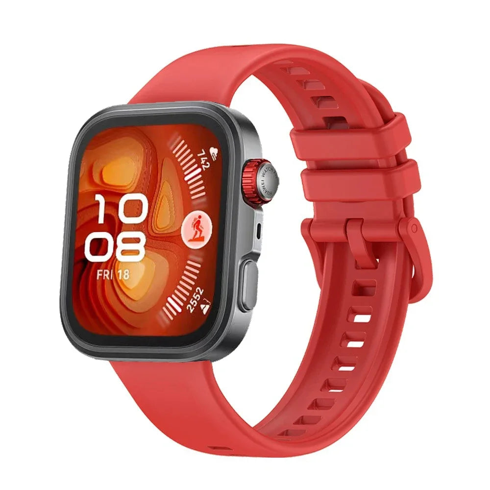 Atmungsaktives Sport-Silikonarmband mit bunter Metallschnalle für Watch Fit 3/4/4 Pro