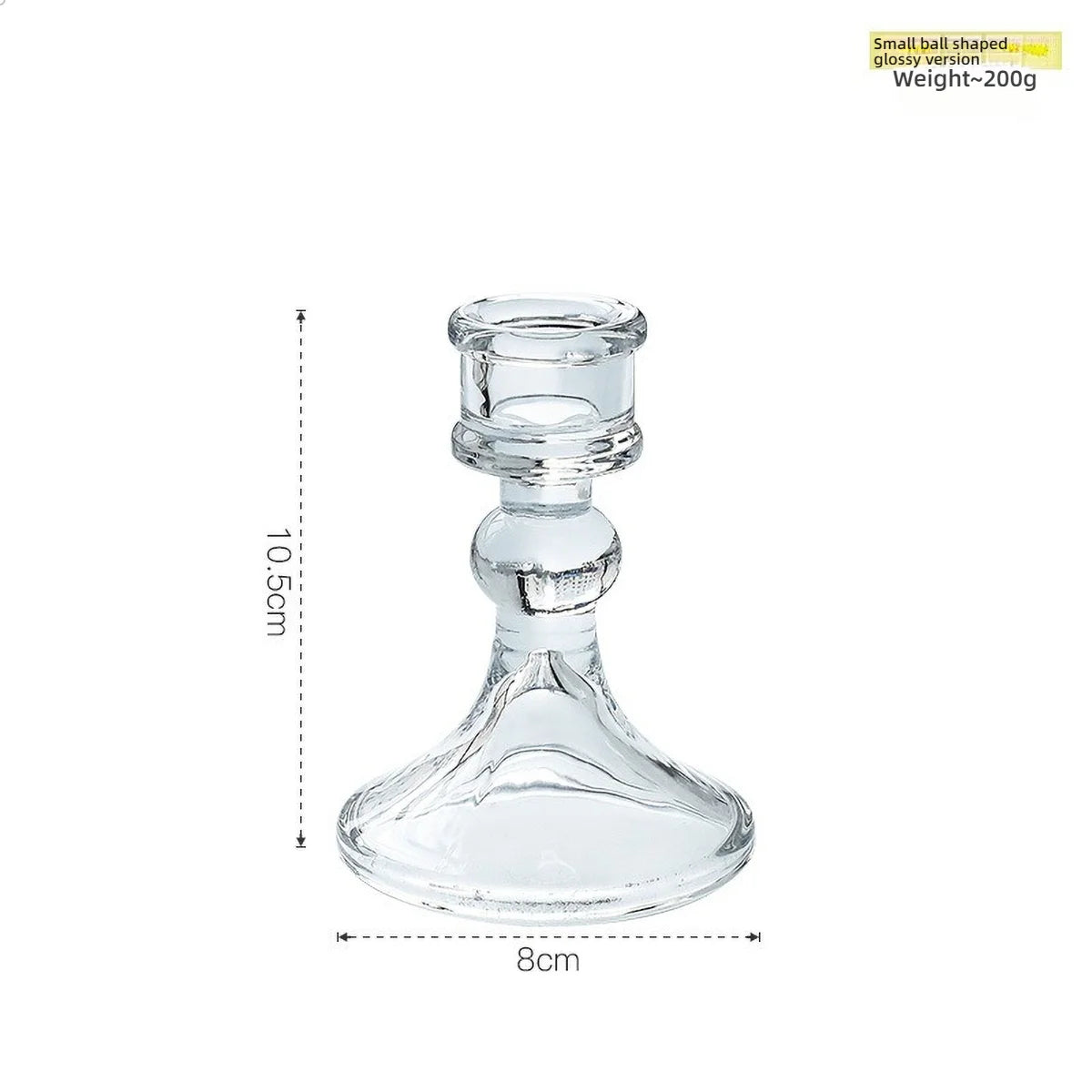 Transparenter Kerzendochthalter aus Glas als stilvoller Tischkerzenständer