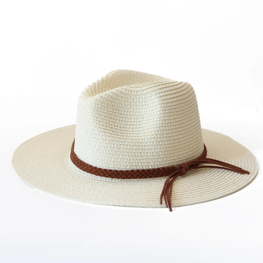 Stylischer Unisex Strohhut mit breiter Krempe – Leicht - UV-Schutz fürs Sommerlicht