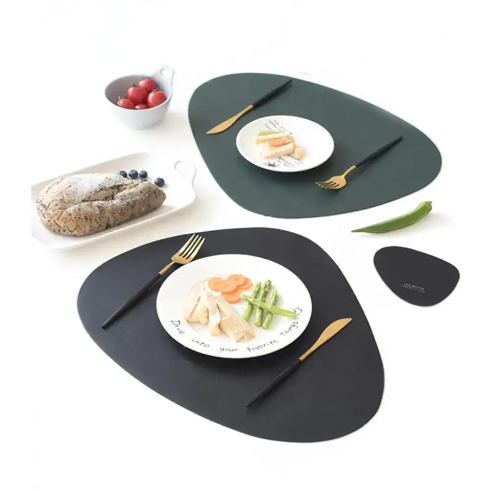 Dreieck Leder Tischset Anti-Rutsch Modern Nordic Design Küche Esstisch