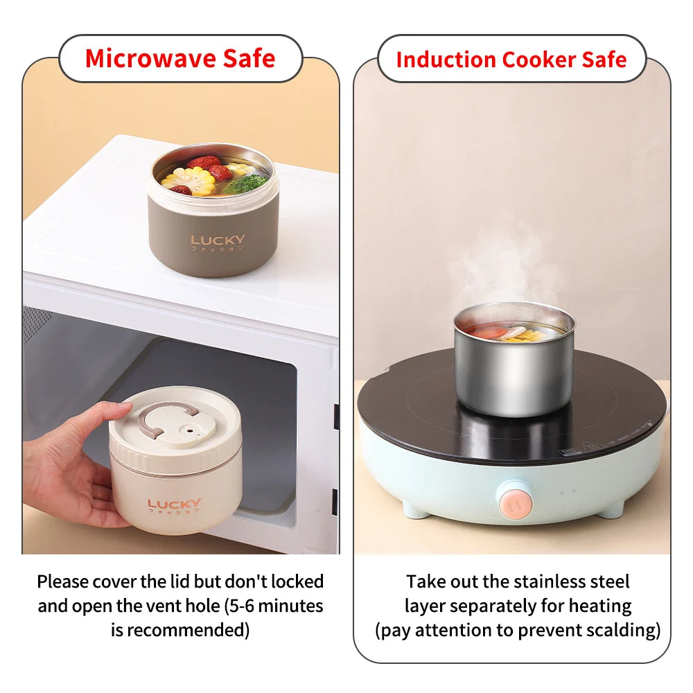 Bento Lunchbox Set isoliert Edelstahl - Thermobehälter mit Tasche