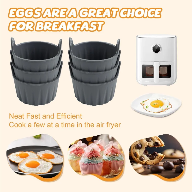Antihaft Silikon 4/6er Set Airfryer Muffin- - Ei-Backformen, spülmaschinenfest