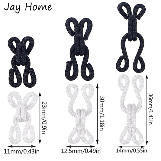 10er Set Haken Ösen Verschluss für Kleidung, Basteln, DIY 23-37mm