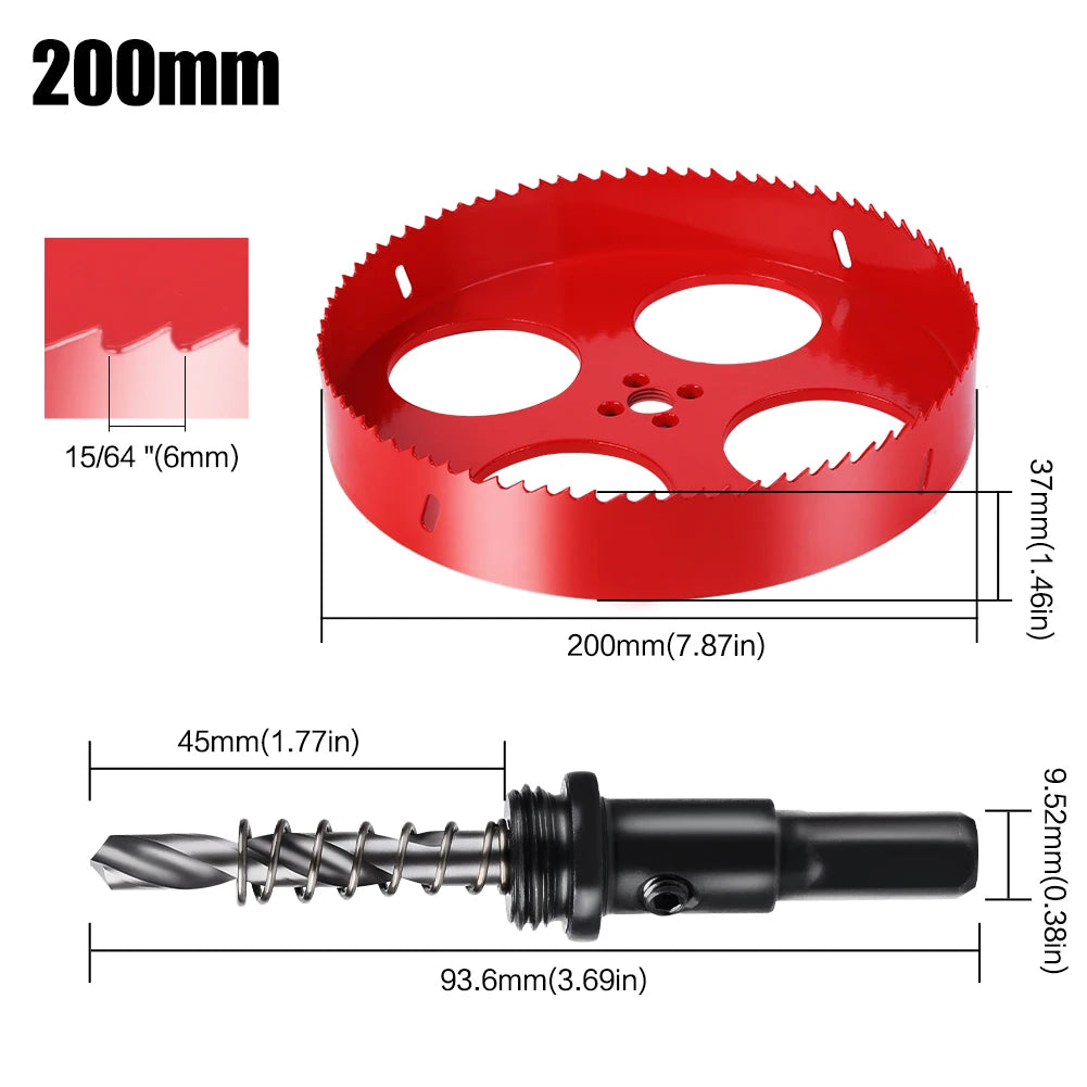 Vielseitige 15-200mm Lochsäge HSS M42 Bimetall für Metall Holz Kunststoff DIY