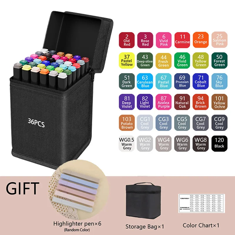 Dual Tip Permanent Marker – Hochpigmentiert, 24-262 Farben für kreative Kunst