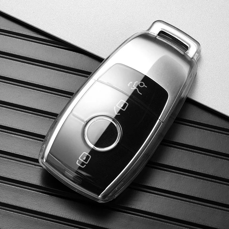 Transparente TPU-Schutzhülle für Mercedes E C S GLC Schlüssel – Kratzfest - Wasserfest