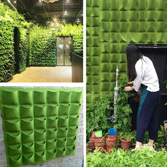 Vertikaler Wandpflanzer Tasche Grün – Ideal für Kräuter - Blumen Garten Balkon