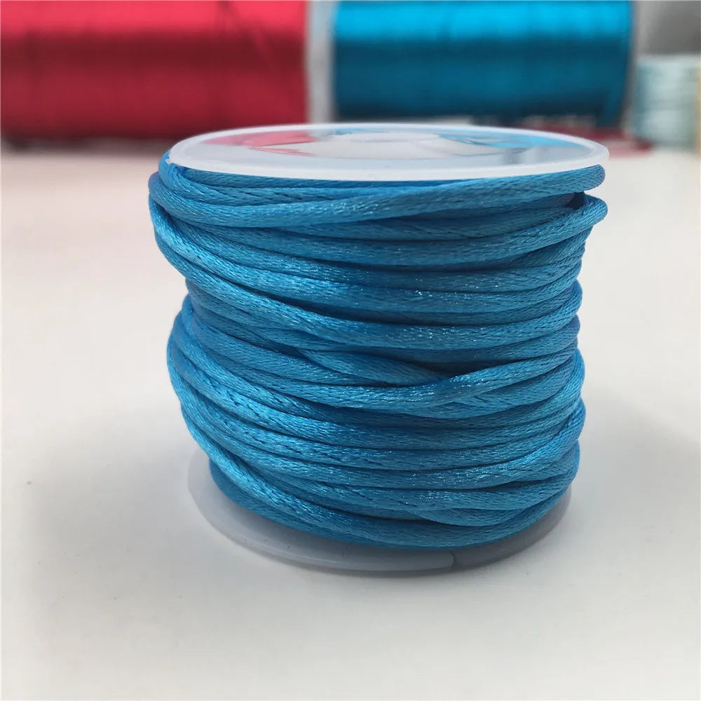 2mm Satinband geflochten Seide Makramee Seil für DIY Armbänder
