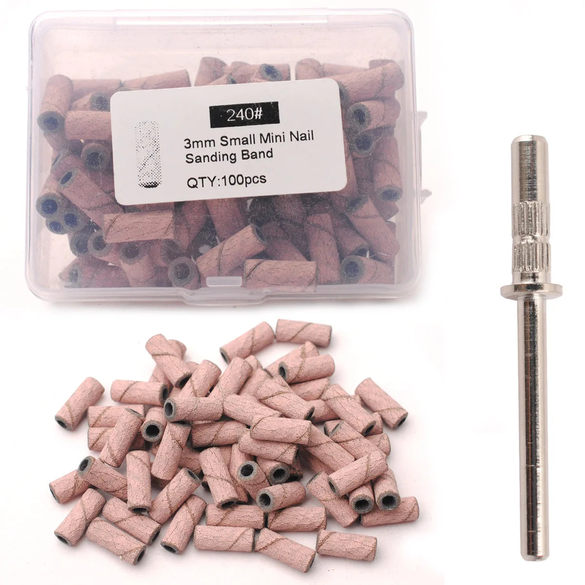 100 Mini Holz-Schleifbänder Set mit Nagelbohrer Bits für präzise Maniküre