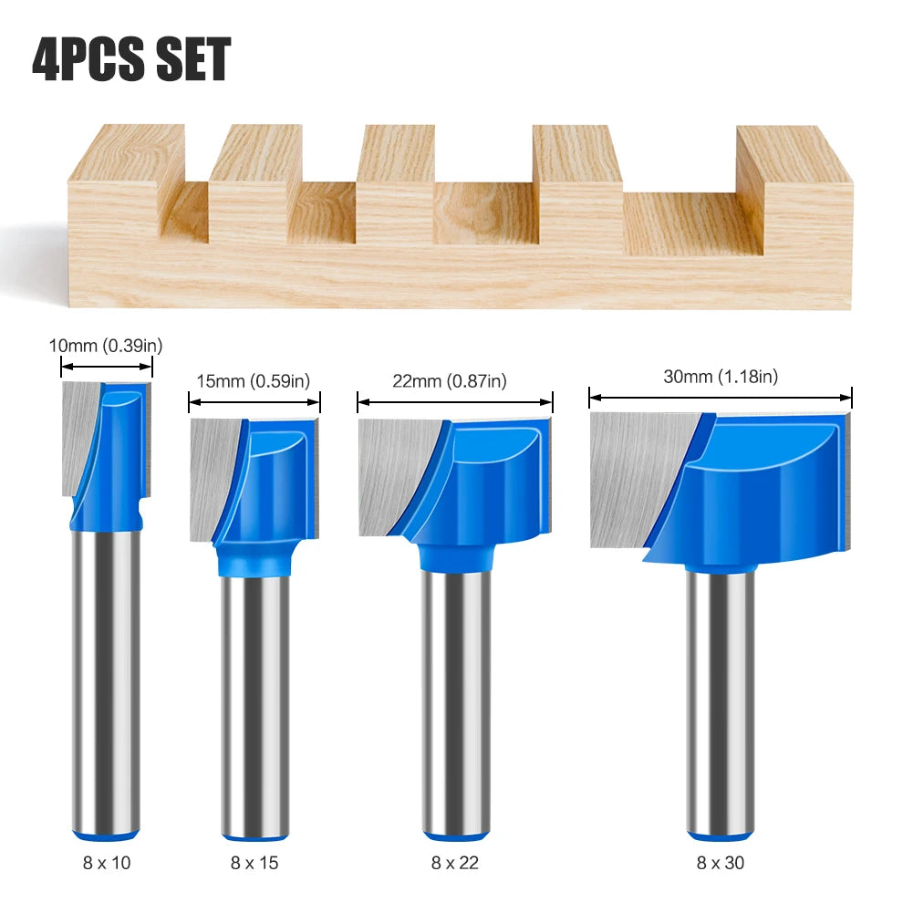 Präzises Holzfräser-Set mit 17 Schlitzschneider-Bits in 8mm Schaft