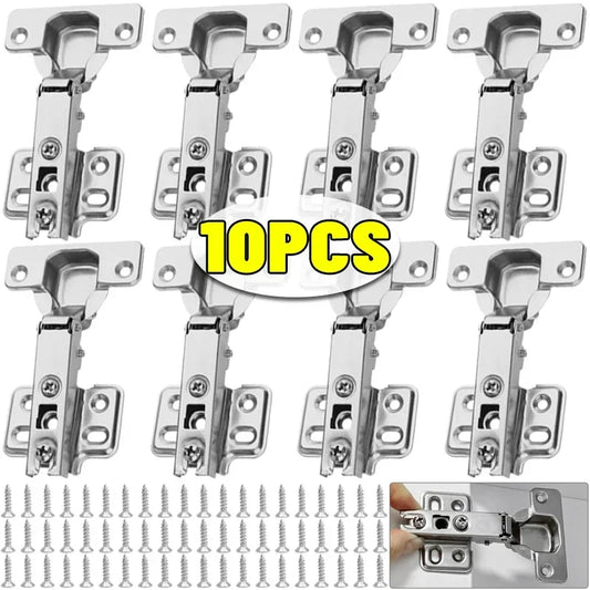Edelstahl Möbelscharniere mit Dämpfung für sanftes Schließen 10er Set
